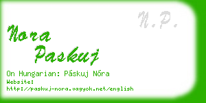 nora paskuj business card